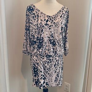 🌸 Bar III Light Pink Mini Dress with Black Animal Print – Size Medium